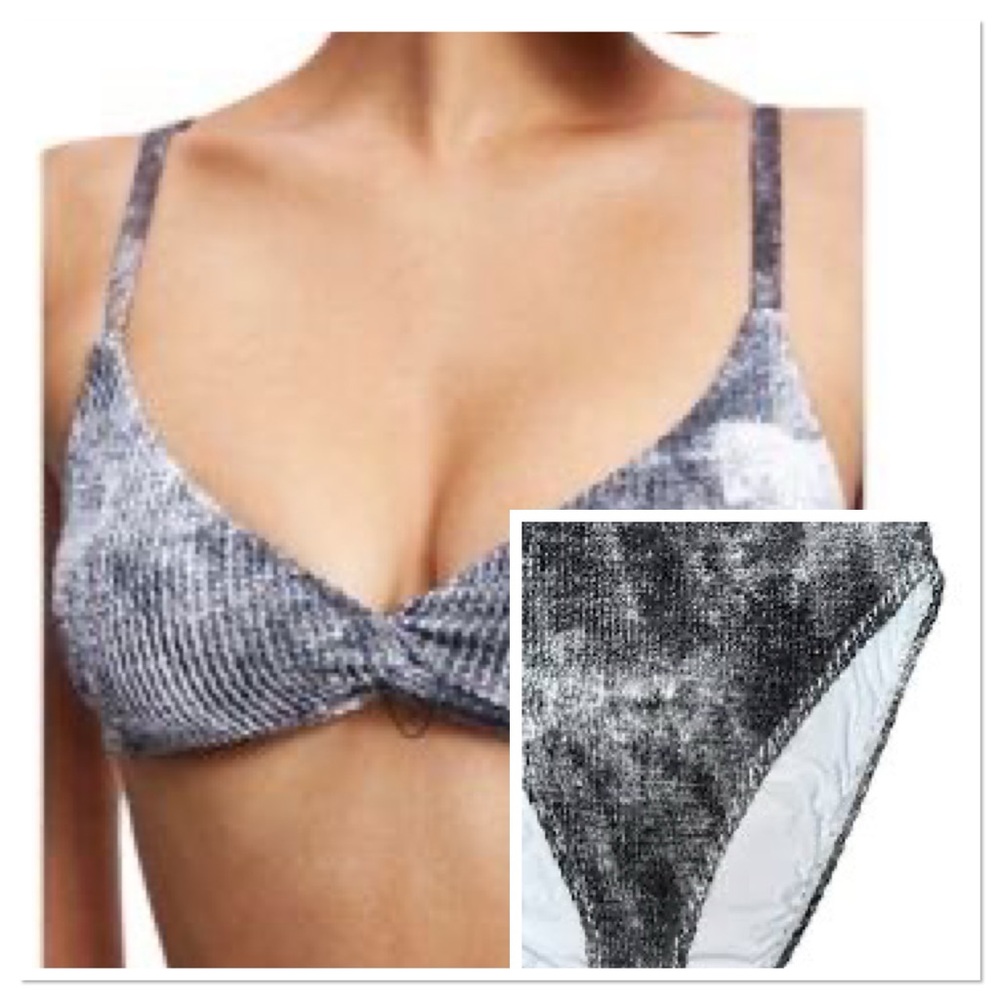 Good American Always Fits Twist Bralette & High-Cut Brief Set - black  Gray